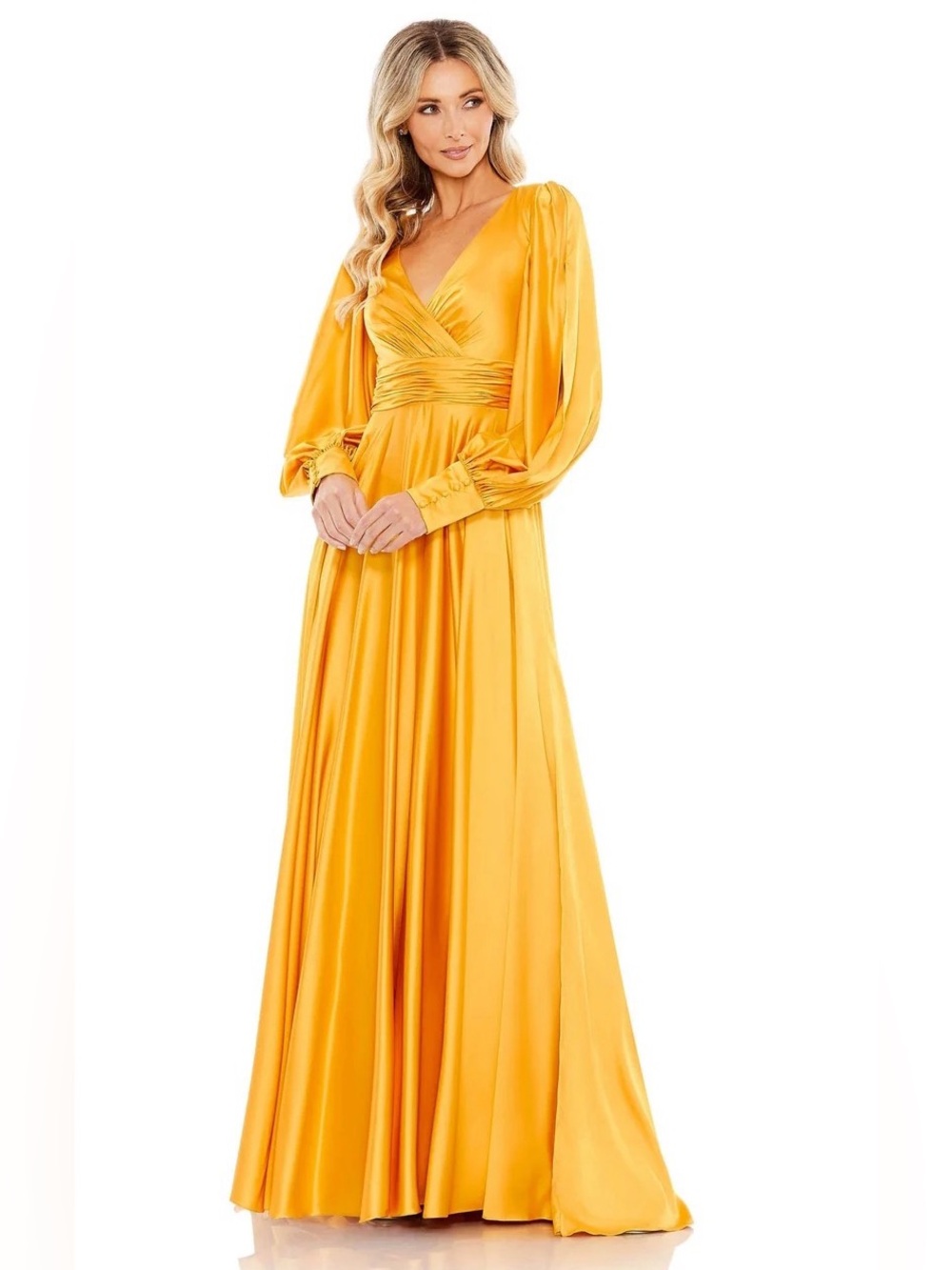 NWT Mac Duggal Bishop Sleeve Maxi Dress